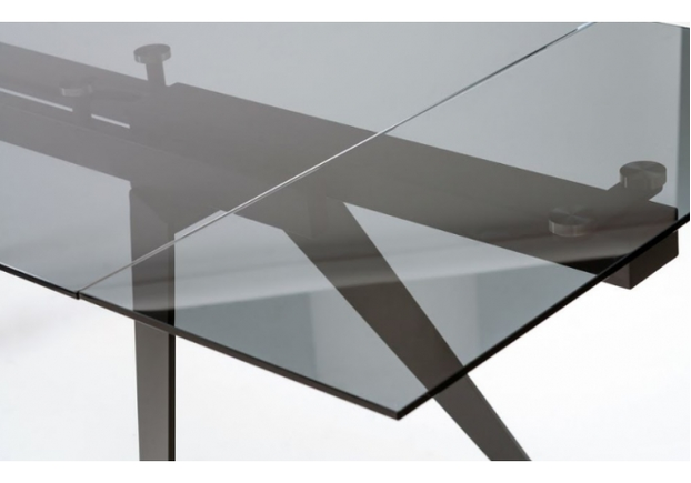 Стол раскладной со стеклянной столешницей Glassy Keen Глэсси Кин чёрный 1600(+400+400)*900*h750 мм - Фото №2