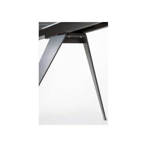 Стол раскладной со стеклянной столешницей Glassy Keen Глэсси Кин чёрный 1600(+400+400)*900*h750 мм - Фото №7