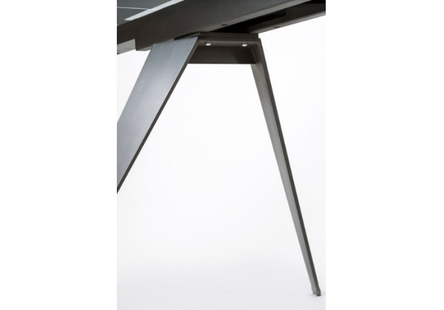 Стол раскладной со стеклянной столешницей Glassy Keen Глэсси Кин чёрный 1600(+400+400)*900*h750 мм - Фото №2