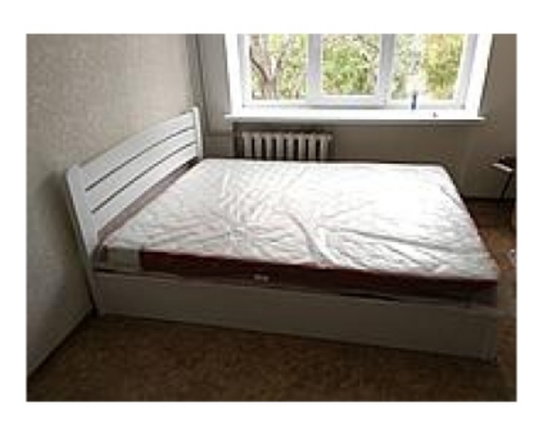 Кровать из бука София с подъемным механизмом 160*200 см белая - Фото №1