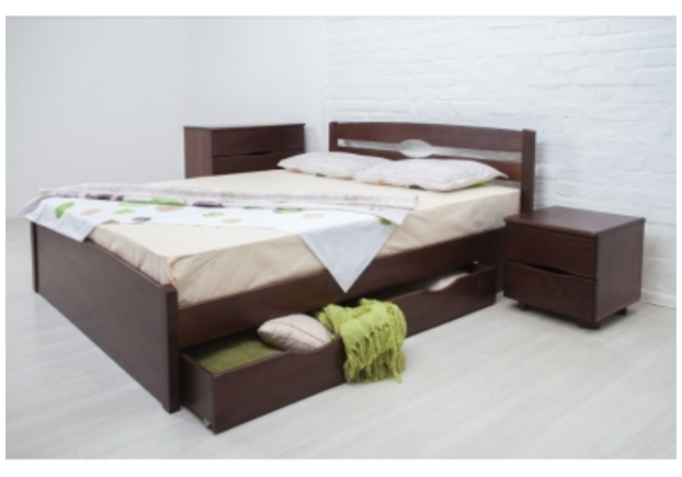 Кровать деревянная с ящиками Ликерия-Люкс 180x200 см венге - Фото №1