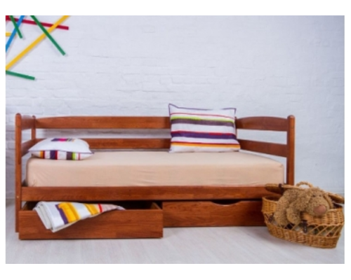 Кровать Ева с ящиками 90x200 см бук натуральный - Фото №1