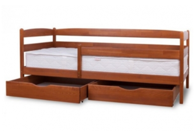 Кровать Ева с ящиками и защитным бортиком 80x190 см белая - Фото №1
