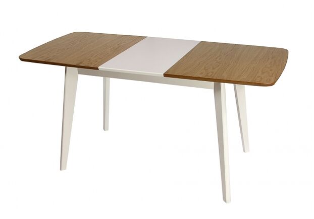 Стол обеденный Мелитополь Мебель Модерн 120(160)*75 см столешница комбинированная бук-белый CO-293.3BW  - Фото №2