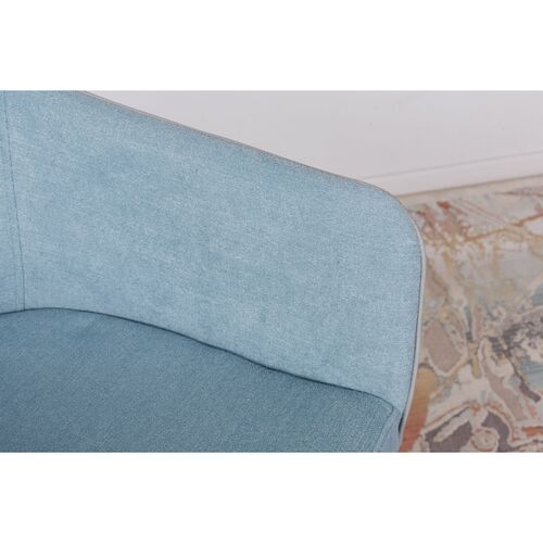 Кресло МAYA (56*60*86 cm - текстиль/экокожа) серо-голубой - Фото №3