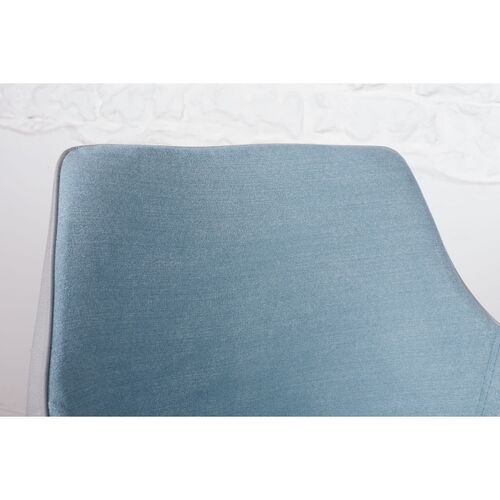 Кресло МAYA (56*60*86 cm - текстиль/экокожа) серо-голубой - Фото №4