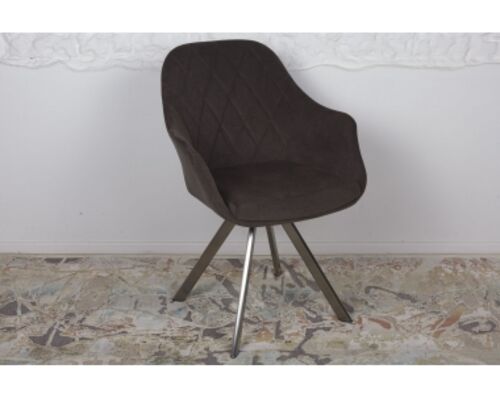 Кресло поворотное ALMERIA (610*605*880 текстиль) коричневый - Фото №1