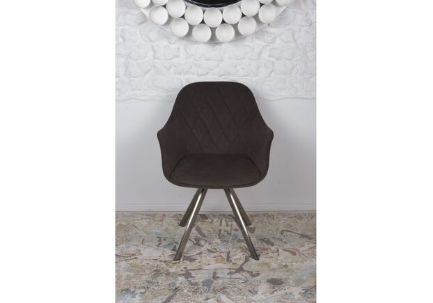 Кресло поворотное ALMERIA (610*605*880 текстиль) коричневый - Фото №2