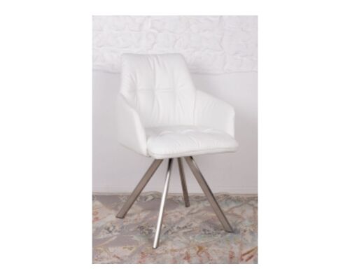 Кресло поворотное LEON (600*550*890)  белый - Фото №1