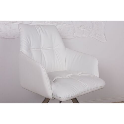 Кресло поворотное LEON (600*550*890)  белый - Фото №4