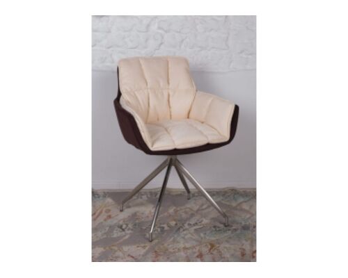 Кресло поворотное PALMA (590*500*880) коричнево-бежевое - Фото №1