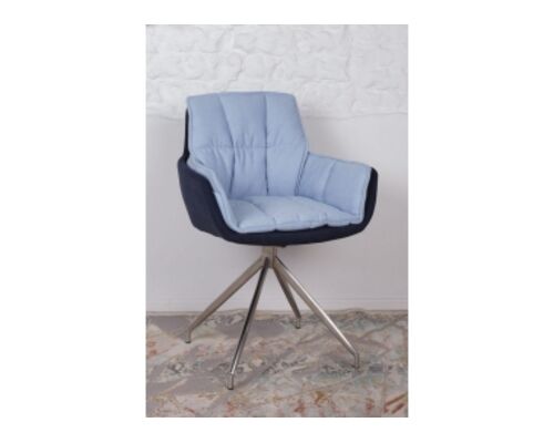 Кресло поворотное PALMA (590*500*880) сине-голубое - Фото №1