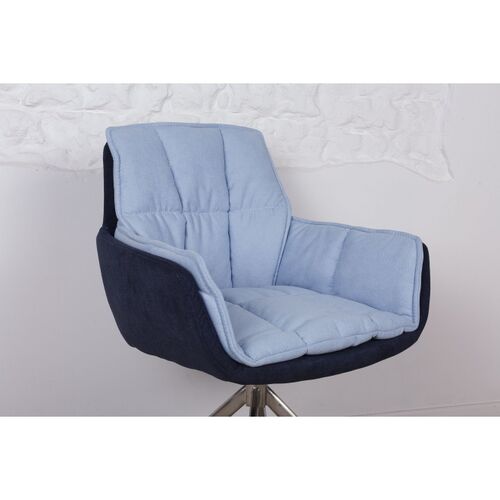 Кресло поворотное PALMA (590*500*880) сине-голубое - Фото №3