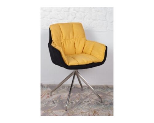 Кресло поворотное PALMA (590*500*880) черно-желтый - Фото №1