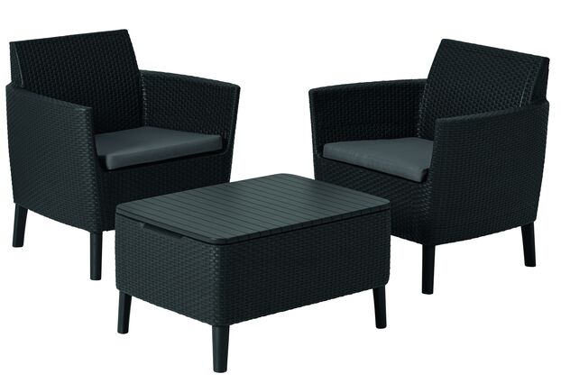 Набір меблів (2 стільці та стіл) Salemo balcony set сірий - Фото №1