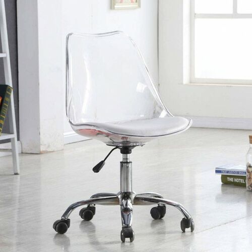 Офисное кресло Астер прозрачное с белым сидением - Фото №2