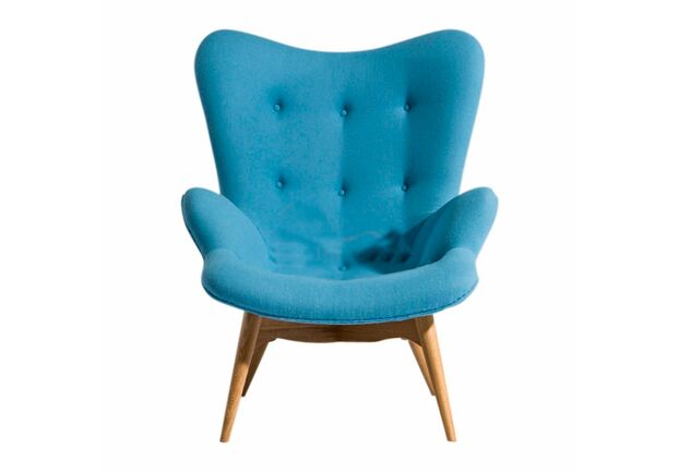 Кресло с высокой спинкой Флорино голубое - Фото №1