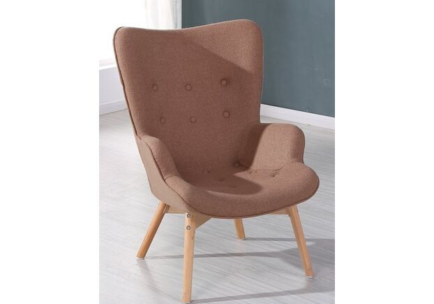 Кресло с высокой спинкой Флорино коричневое - Фото №1