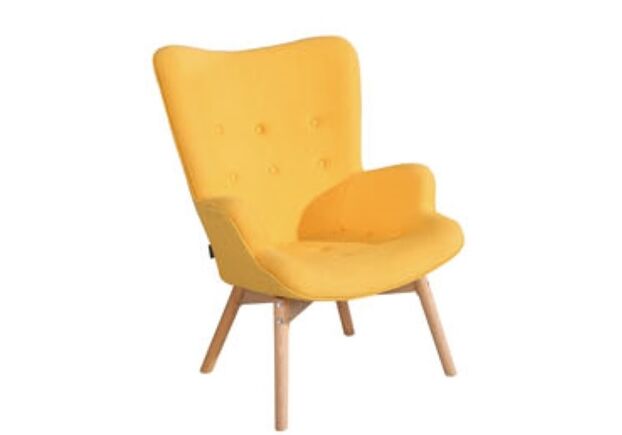 Кресло с высокой спинкой Флорино желтое - Фото №1