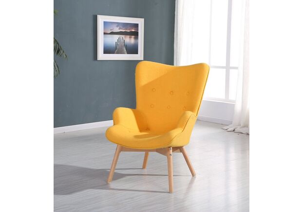 Крісло з високою спинкою Флоріно жовте - Фото №2