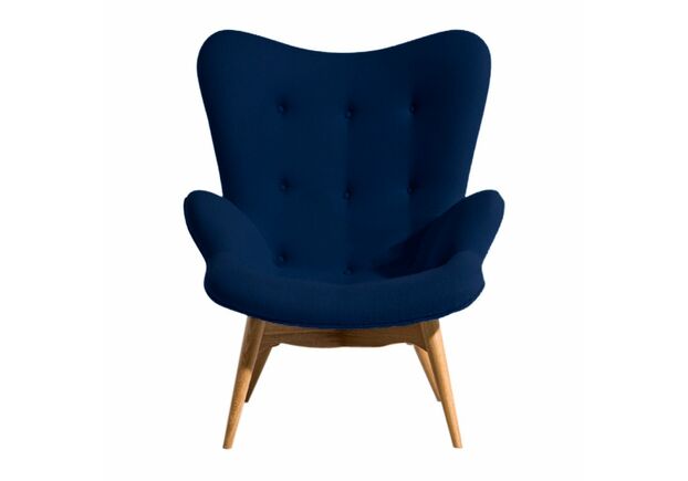Кресло с высокой спинкой Флорино синее с оттоманкой - Фото №2