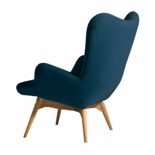 Кресло с высокой спинкой Флорино синее с оттоманкой - Фото №3