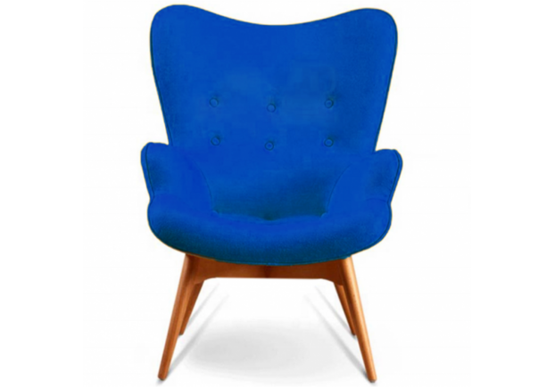 Кресло с высокой спинкой Флорино синее - Фото №1
