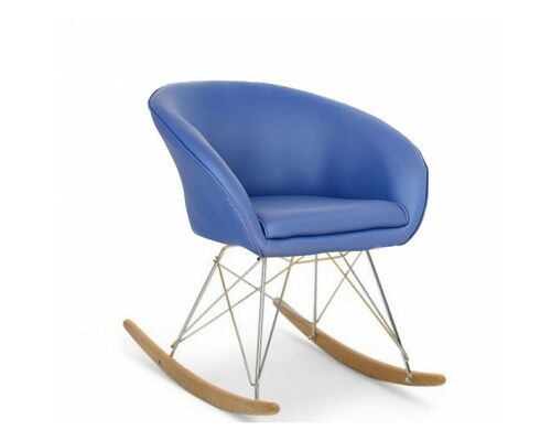 Кресло-качалка Мурат R синяя экокожа - Фото №1