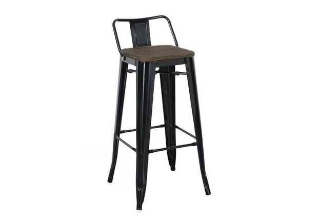 Высокий барный стул Толикс Вуд глянцевый черный - Фото №1