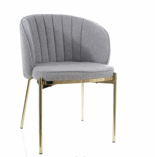 Кресло на золотых ножках Prado серый - Фото №3