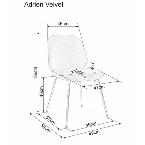 Стілець на золотих ніжках Adrien Velvet Bluvel 19 чорний - Фото №2