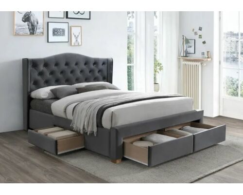Кровать Aspen Velvet II 160*200 серый - Фото №1