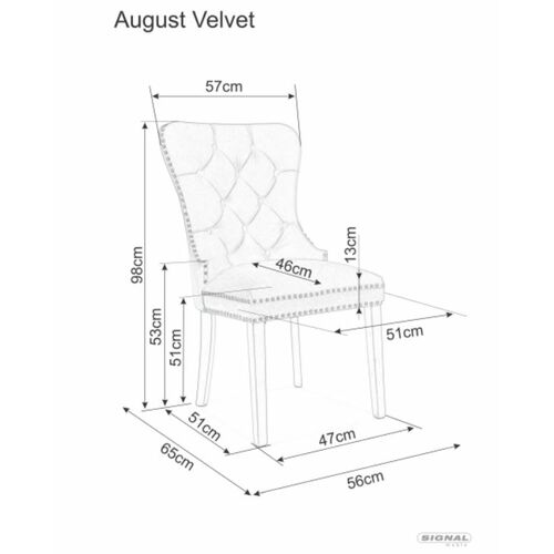 Стул Signal August Velvet серый - Фото №2