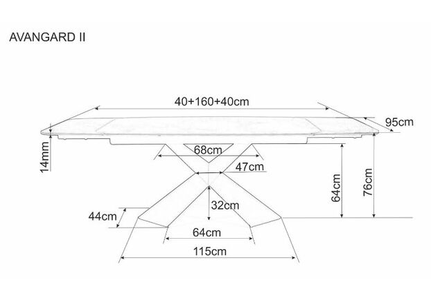 Стол керамический Signal Avangarde II Ceramic 160(240)*95 см - Фото №2