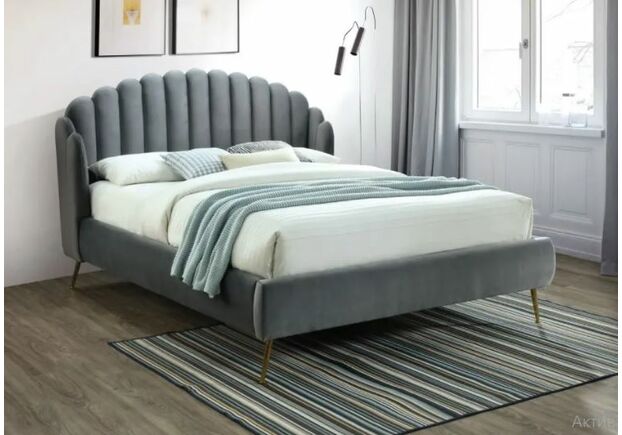 Ліжко Calabria Velvet 160*200 сірий - Фото №1