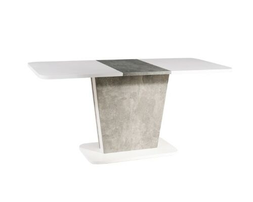 Стол обеденный Calipso белый мат+дуб вотан с эффектом бетона - Фото №1