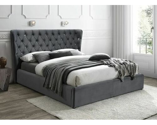 Кровать Carven Velvet 160*200 серый - Фото №1