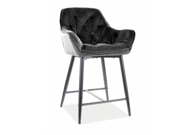 Полубарный стул Cherry H-2 Velvet черный каркас/черный - Фото №1