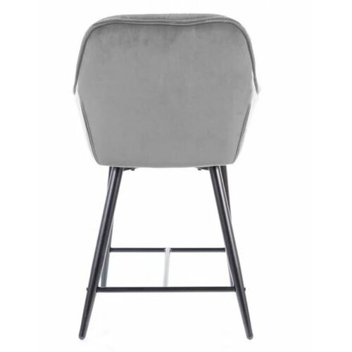 Полубарный стул Cherry H-2 Velvet черный каркас/серый - Фото №3