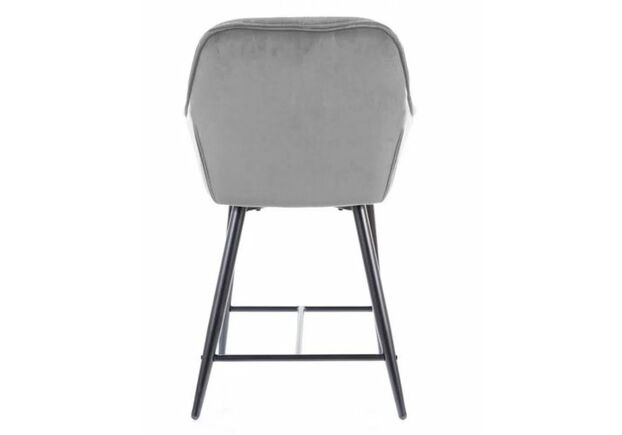 Полубарный стул Cherry H-2 Velvet черный каркас/серый - Фото №2