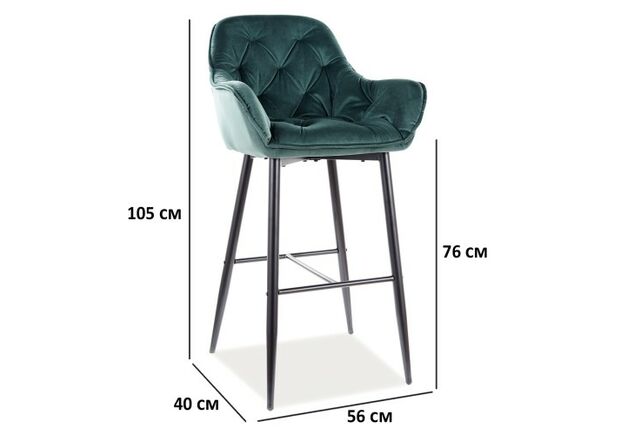 Барный стул Cherry H-1 Velvet Bluvel 78 зеленый - Фото №2