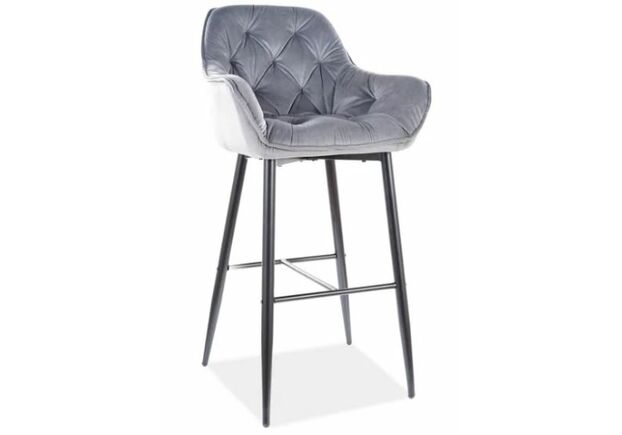 Барный стул Cherry H-1 Velvet Bluvel 14 серый - Фото №1