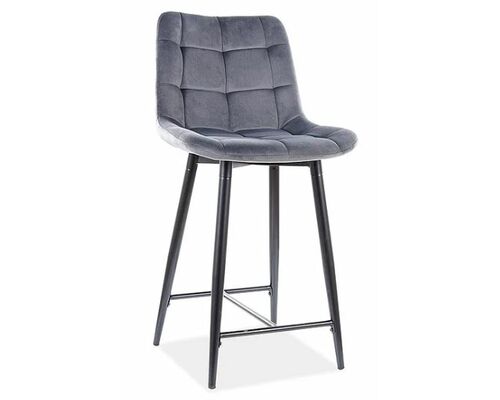 Полубарный стул Signal Chic H-2 Velvet Bluvel 14 серый - Фото №1