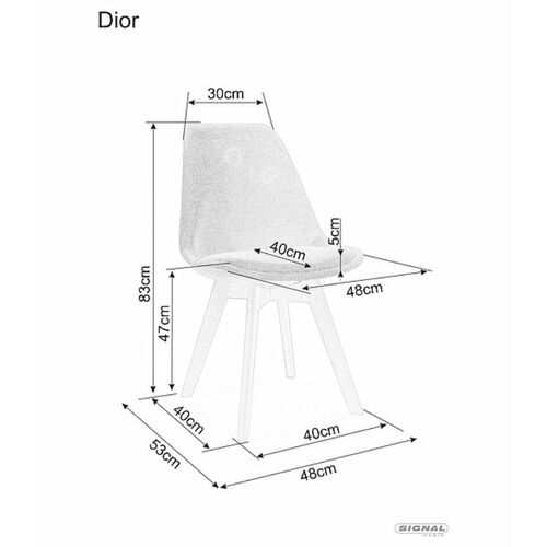 Стілець Signal Dior світло-сірий дуб - Фото №9