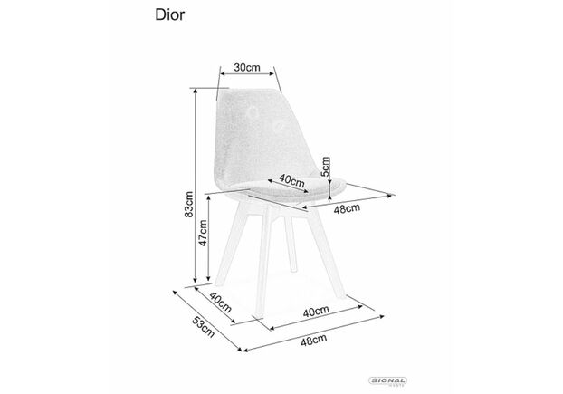 Стул Signal Dior светло-серый дуб - Фото №2