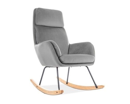 Кресло-качалка Hoover Velvet серый - Фото №1