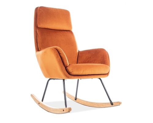 Крісло-гойдалка Hoover Velvet помаранчевий - Фото №1