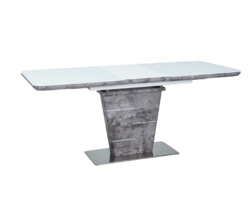 Стол обеденный Ilario белый лак+бетон - Фото №1