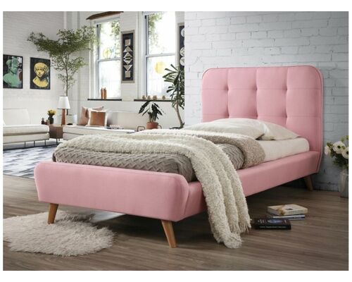 Ліжко TIFFANY 90*200/TAP.58 рожеве - Фото №1
