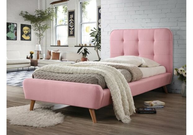 Ліжко TIFFANY 90*200/TAP.58 рожеве - Фото №1
